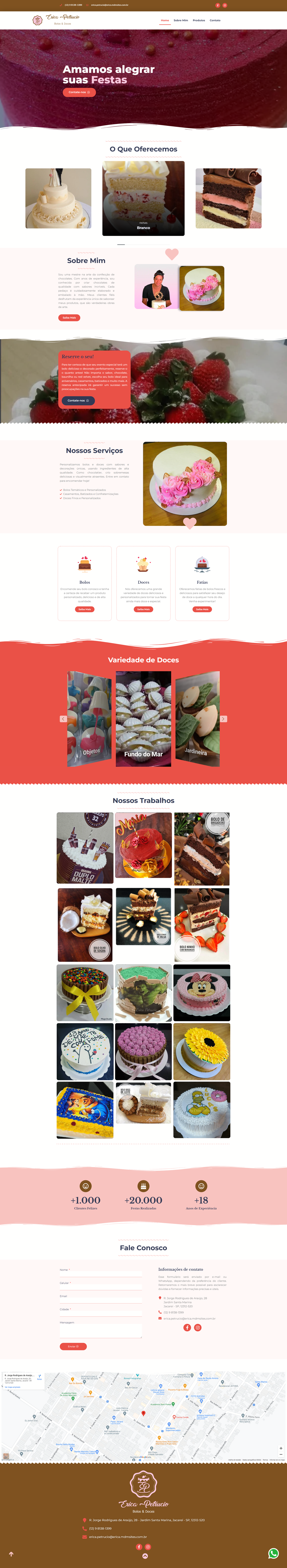 Site Erica Bolos e Doces